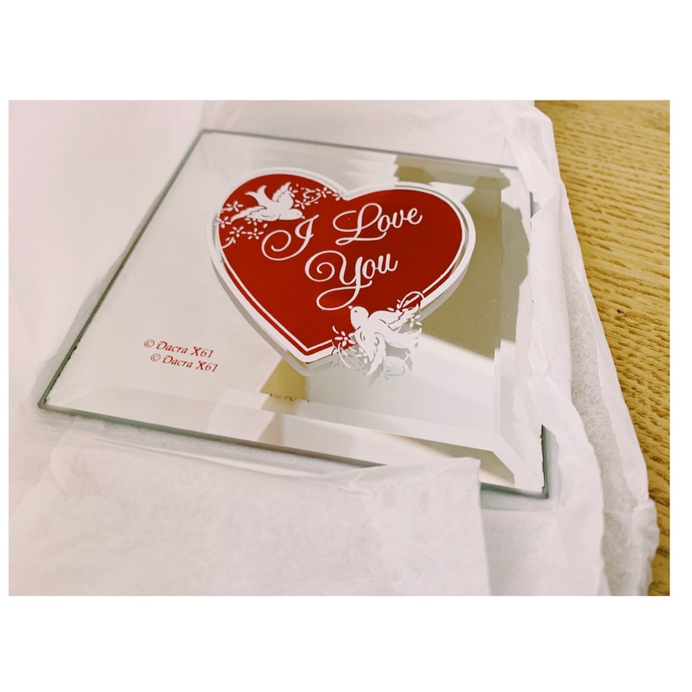“I Love You” Plaque with Metal Stand
